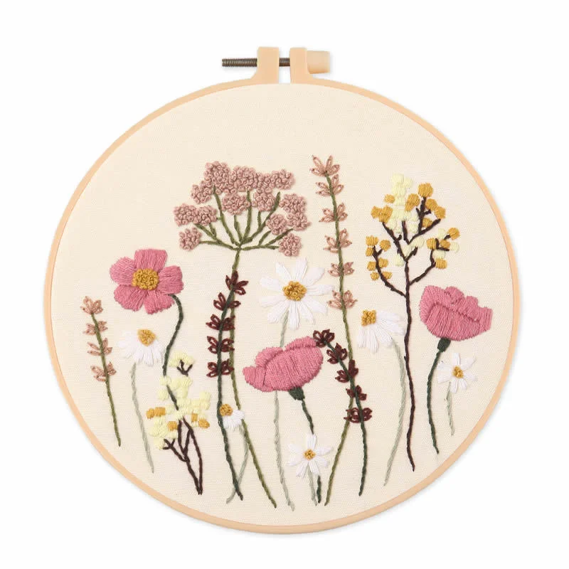 Mewaii® Diy Embroidery Kit For Beginners with Flower Pattern