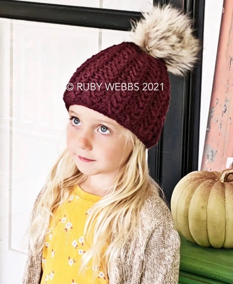 CROCHET PATTERN, The Emery Cluster Stitch Beanie Pattern, Double Brim Beanie, Brimless Beanie, Crochet Hat Pattern, Crochet Pattern