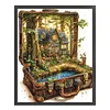 (Stamped/Counted) The Scenery In The Suitcase-11CT/14CT Stamped Cross Stitch 45*55cm/17.72*21.65in