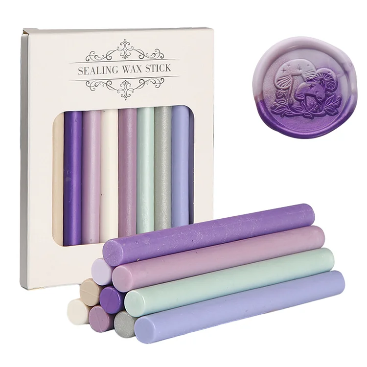 10Pcs Sealing Wax Stick Premium Sealing Wax For Glue Gun (Light Purple Clouds)