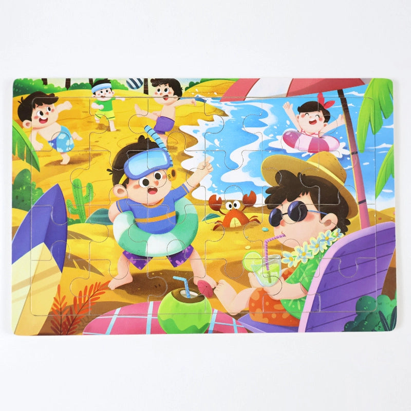 Puzzles Toddler(3-6Years) Cartoon Wood Toys