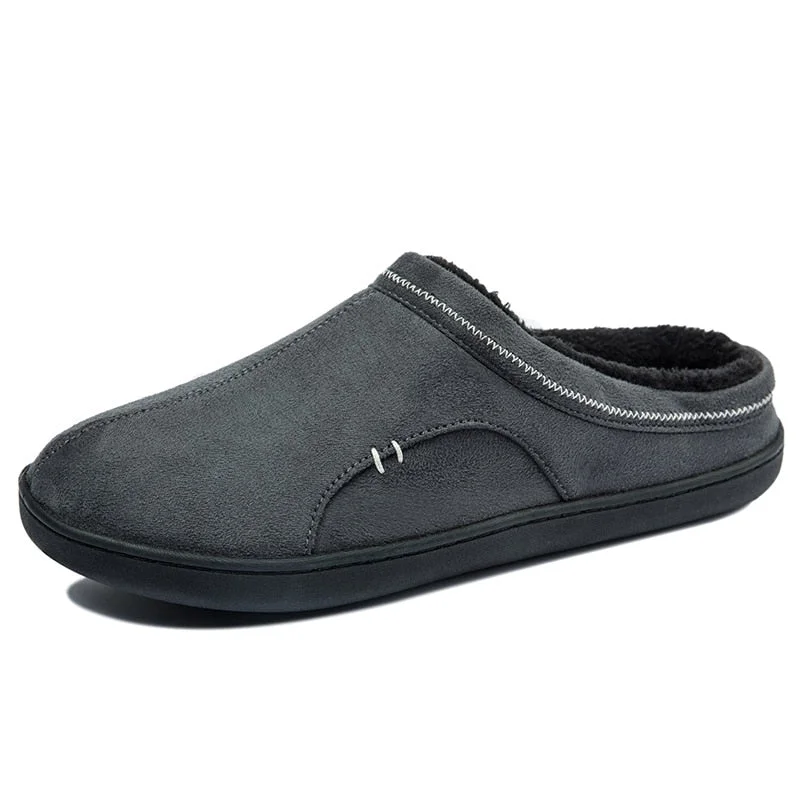 New Winter Men Slippers Home Indoor Warm Shoes Thick Bottom Plush Cotton House Slippers Man Cotton Shoes Large Size 49 50