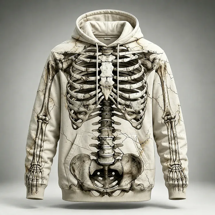 Men's 3d Skull Print Graphics Halloween Hoodie