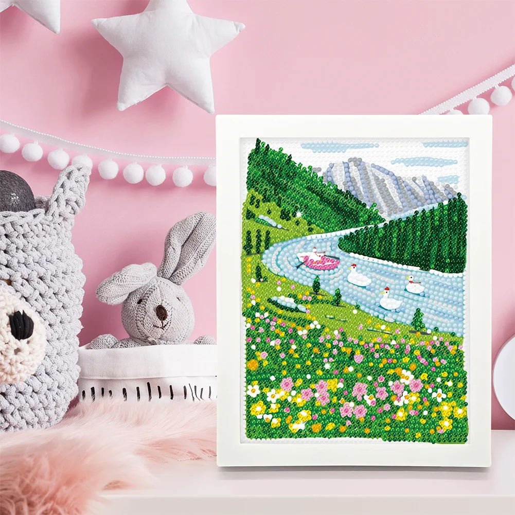DIY Landscape Full Drill Diamond Painting for Beginners(Canvas|15*20cm)【with Plastic Frame】