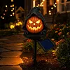 Solar Powered Pumpkin Halloween Stake Light Outdoor Waterproof LED Lamp