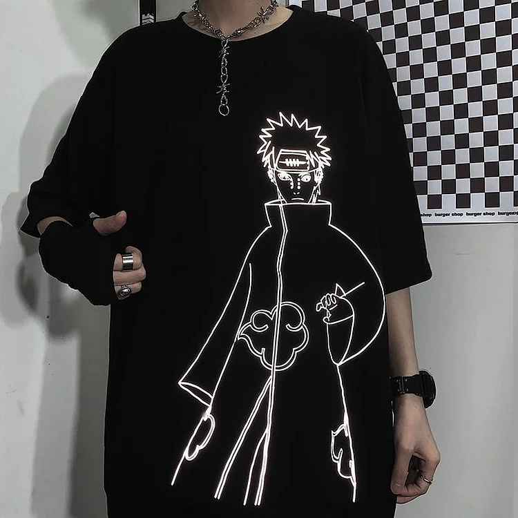 Anime Naruto Akatsuki Pain Reflective T-shirt weebmemes