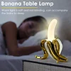 Modern Banana Table Lamp, Desk Lamp,Led Night Light Plating Resin Banana Lighting Fixture for Living Room, Bedroom,Home Office,Kids Room 