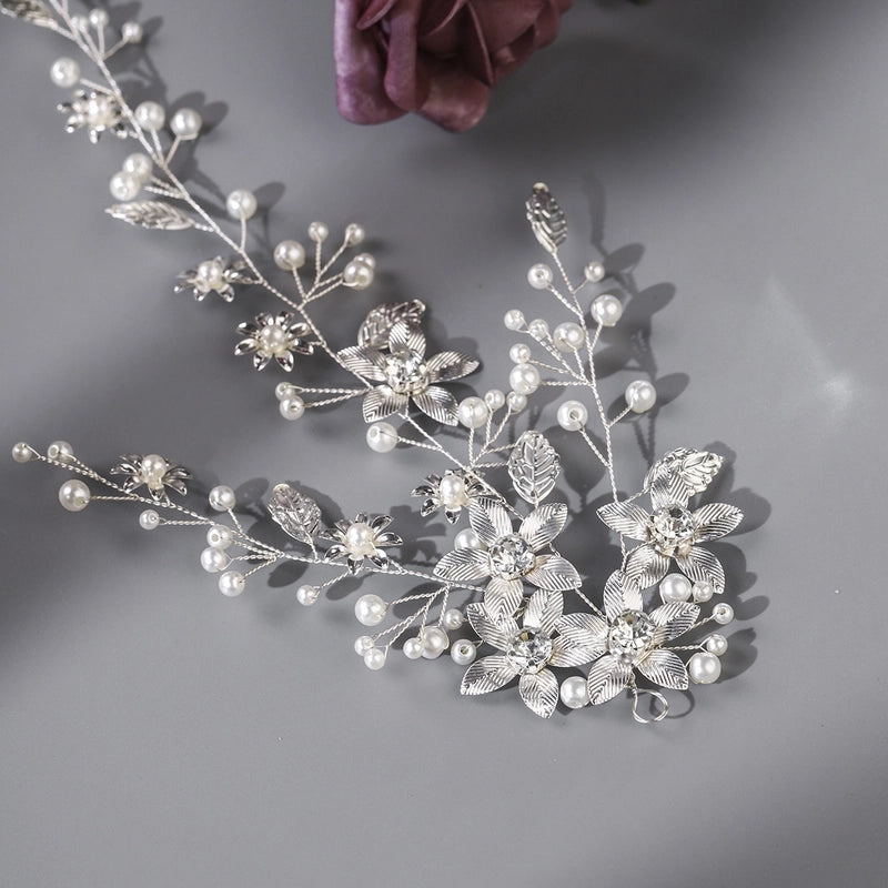 Elegant Bridal Women’s Flower Alloy Diamond Insert Comb