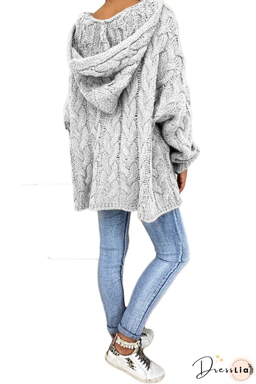 Cable-Knit Hooded Sweater