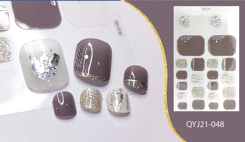 Explosions Foot Nail Stickers Summer Toenail Stickers Bronzing Imitation Diamond Nail Stickers Waterproof Foot Stickers