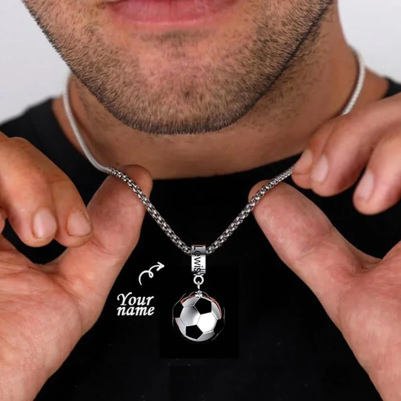 Personalized Name Football Necklace