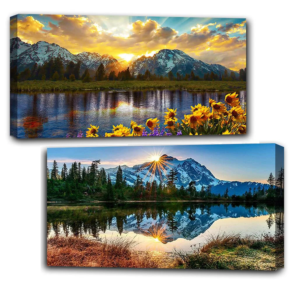 2pcs Diamond Painting - Full Round Drill - Landscape(Canvas|70*40cm)