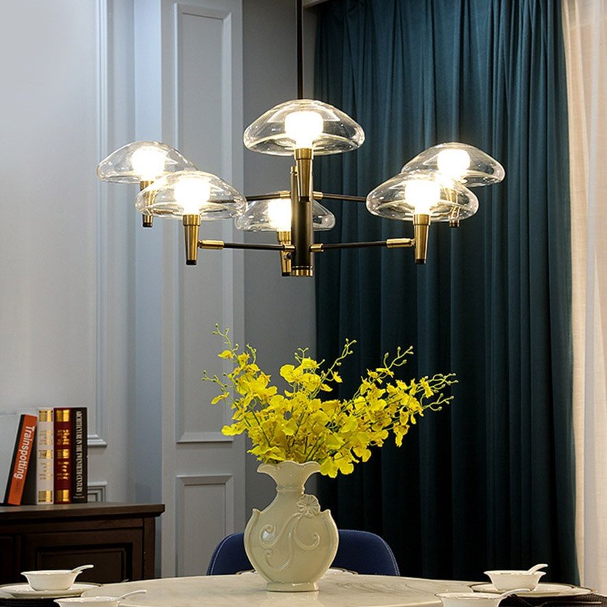 Modern Light Luxury LED Chandelier lighting Glass Jellyfish Creative Designer Lighting Living Room Model  Dining Room Lamp