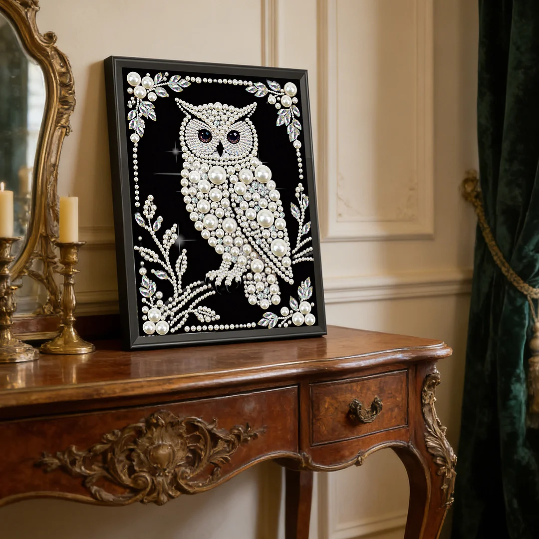 Owl Special Shaped 5D DIY Partial Drill Diamond Painting Kit Home Art 30x40cm