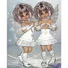 [Multi-Style]Couple-Peinture Diamant Ronde Compl&egrave;te-30*40CM