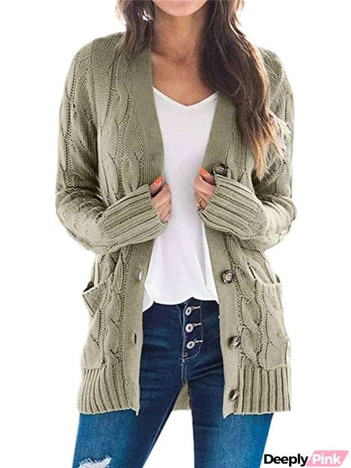 Women's Button Down Sweater Cardigan with Pockets