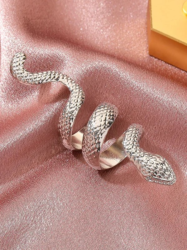 Snake Shape Solid Color Rings Accessories