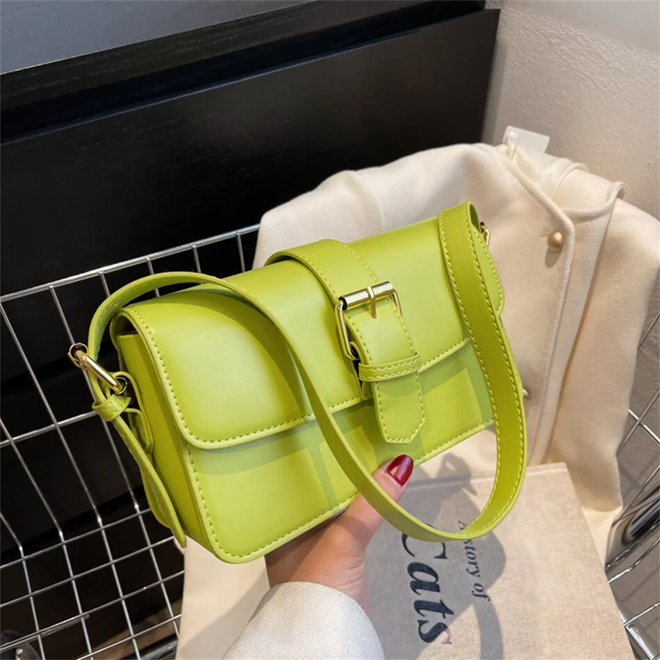 Mongw Fashion Designer Small PU Leather Flap Bags Brand Crossbody Bag for Women Summer Trend Shoulder Handbags and Purses Luxury Sac
