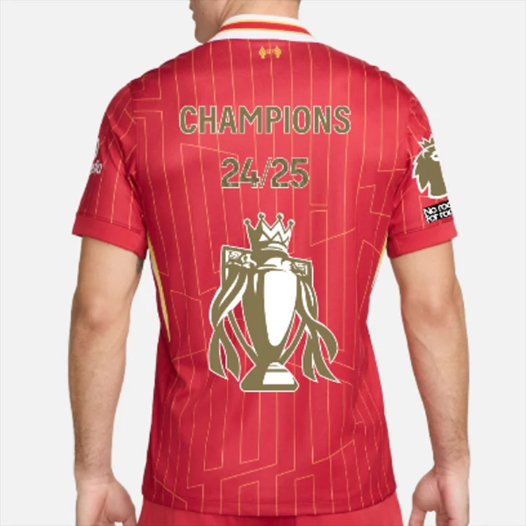 S-4XL Liverpool home stadium in the 24/25 season (with: Premier League armband + gold printed CHAMPIONS 24/25)