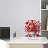 Ornement de bureau de vase rose-simple côté perceuse-diamant
