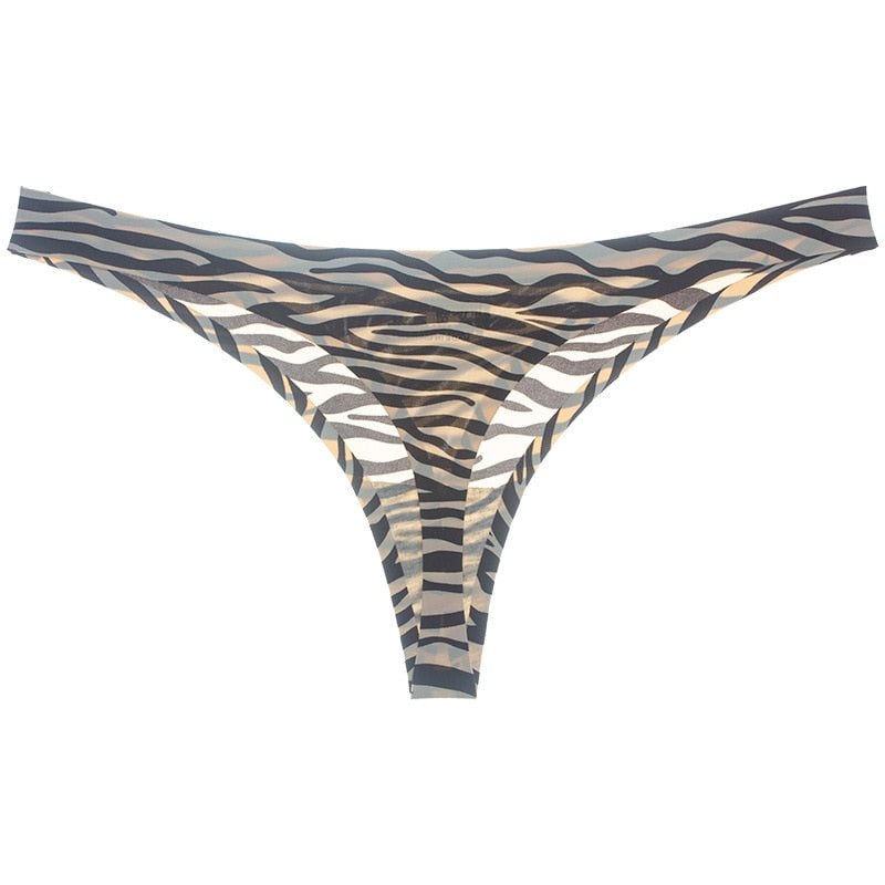 Sexy Lingerie Women g-strings Thongs Leopard Print Briefs Ultra-thin Ice Silk Seamless Panties Female Kawaii Secret Underwear
