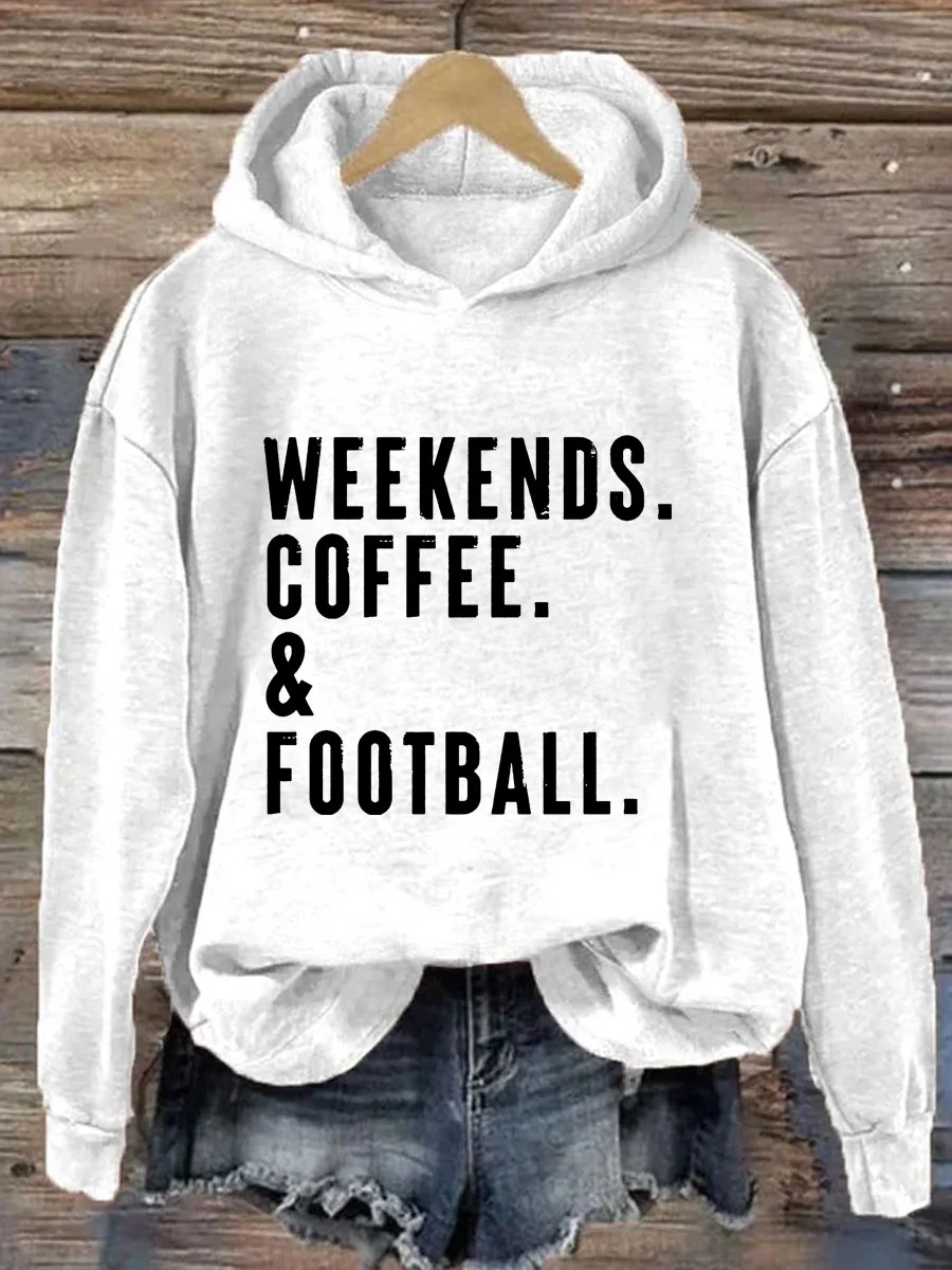 Weekends Coffee Football Hoodie
