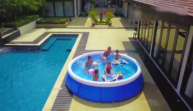 Portable Inflatable Swimming Pool Above Ground Backyard 8'x25” For Kiddie  and Adults