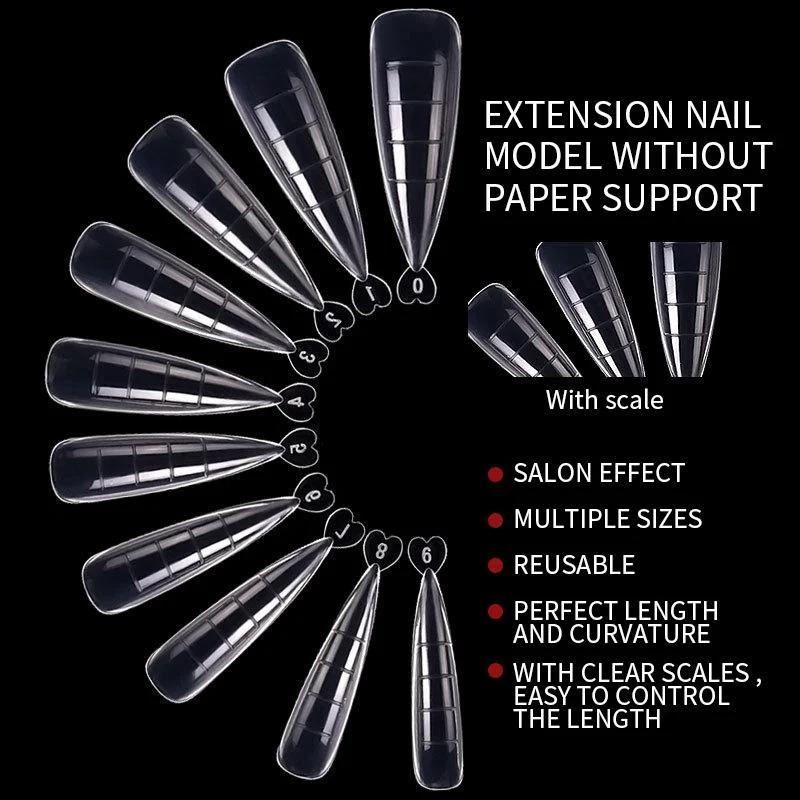 20Pcs/100Pcs Quick Building Nail Mold Tips Nail Dual Forms Finger Extension Nail Art UV Extend Gel Finger Nails Tools-Nail Inspo
