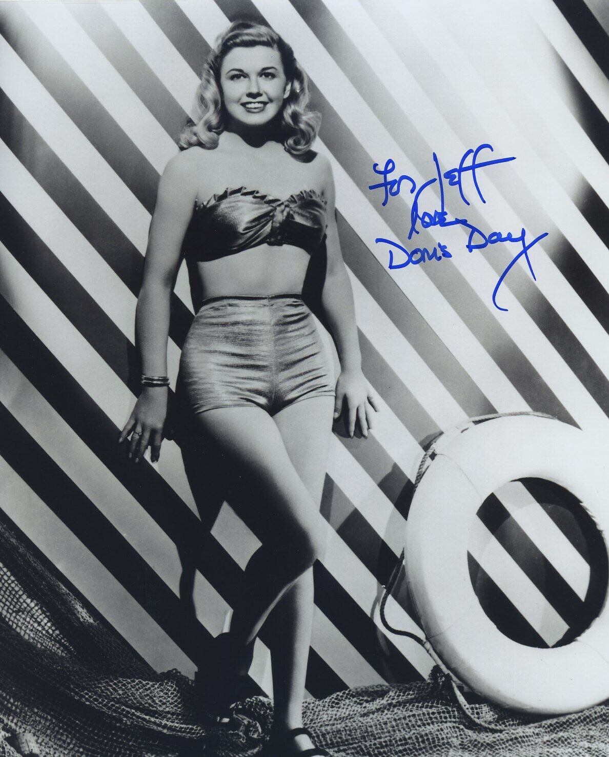 DORIS DAY SIGNED AUTOGRAPHED 8x10 Photo Poster painting JSA SPENCE STICKER COA FOR JEFF