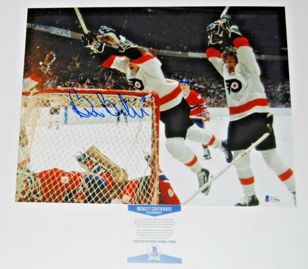 BILL BARBER signed (PHILADELPHIA FLYERS) Hockey 11X14 Photo Poster painting BECKETT BAS #2