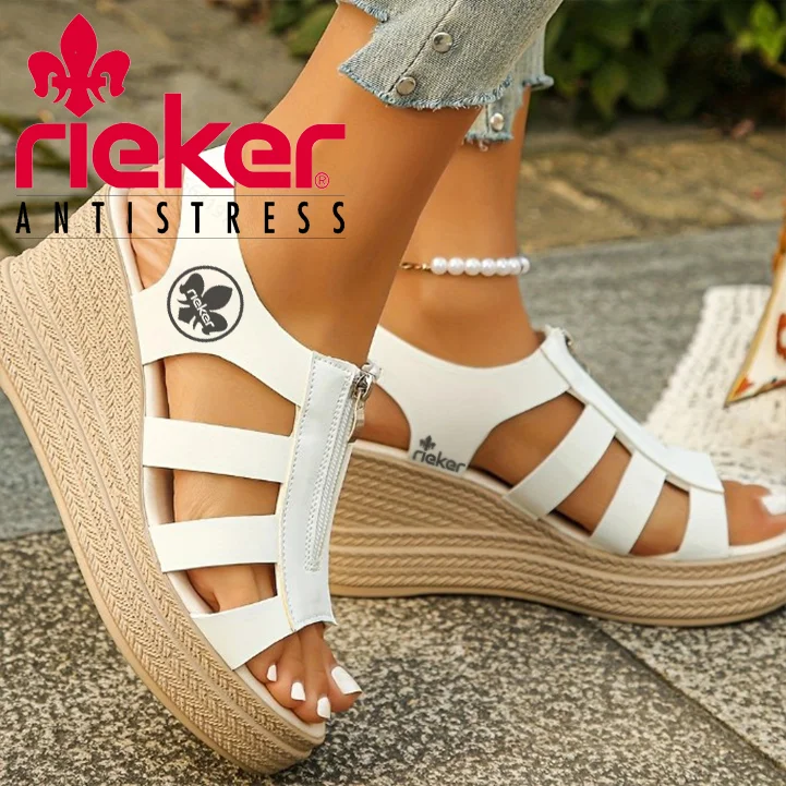 Nov&eacute; sand&aacute;ly Rieker na kl&iacute;nku s tlustou podr&aacute;žkou