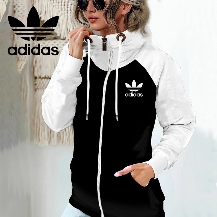 Adidas ženska jesensko-zimska jakna, velika velikost, nova, plus žametna, ohlapna