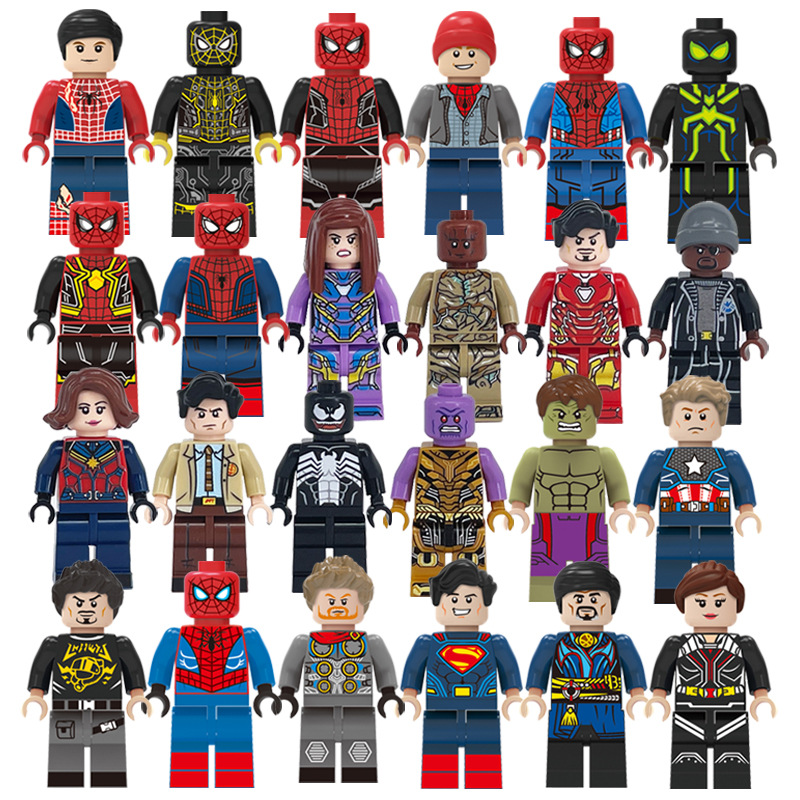 MOC Hero Series Minifigure Set, Small Particle Building Blocks Toy 24 pcs = 1 full set