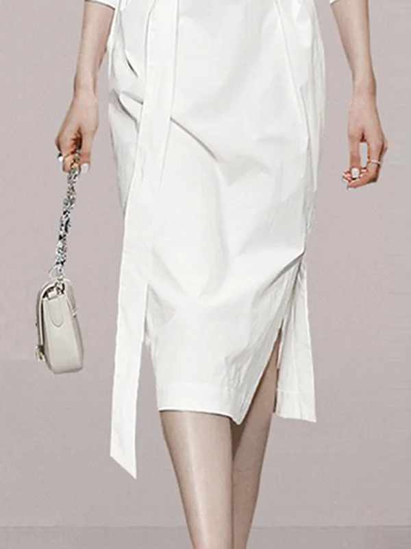 Ethereal Elegance: Long Sleeves Loose See-Through Split-Joint Split ...
