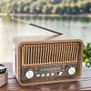 Portable FM AM SW Radio Multi-band Vintage Radios Wireless Bluetooth Speaker wit