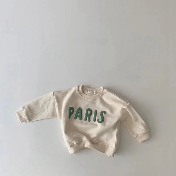 Baby Boy/Girl Letter Print Long Sleeve Casual Basketball Sweatshirt