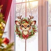 3Pcs Diamond Paintin Acrylic Christmas Reindeer Hanging Pendant Kits for Beginner