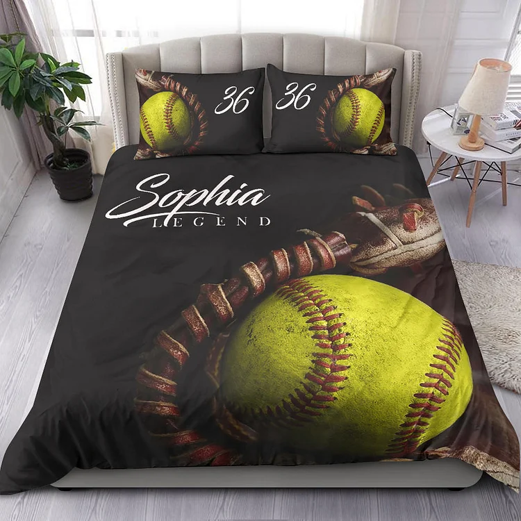 Personalized Softball Duvet Cover Set | BedKid70