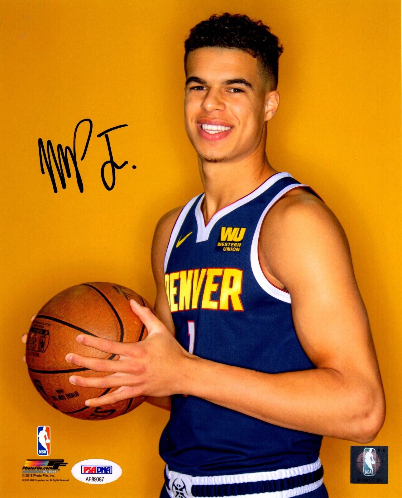 Michael Porter Jr. autographed signed 8x10 Photo Poster painting NBA Denver Nuggets PSA COA