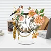 (US Local)Acrylic Special Shape Flower Bird Diamond Painting Clock Ornaments Kit for Home