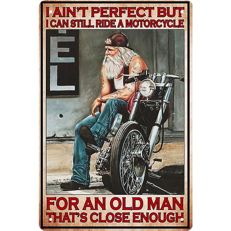 Sitting On Motorcycle - Vintage Tin Signs/Wooden Signs 8*12Inch/12*16Inch