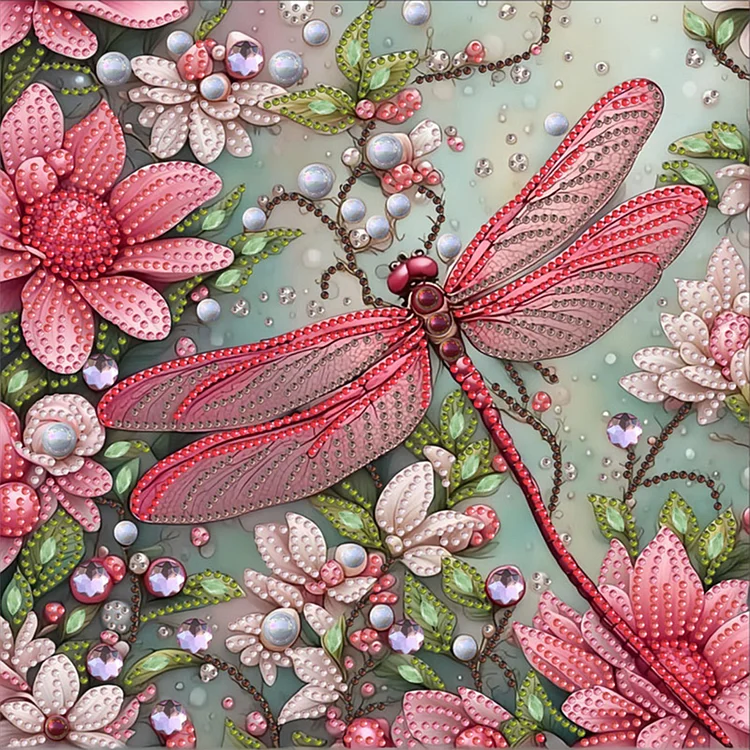 Dragonfly 30*30CM (Canvas) Special Shaped Drill Diamond Painting gbfke
