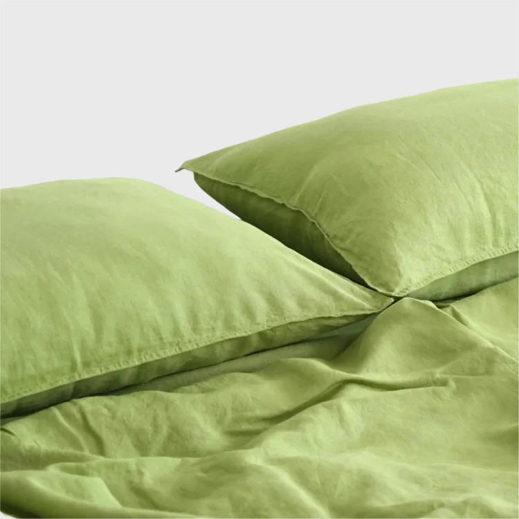 Avocado French Linen Duvet Cover Set Linen Time