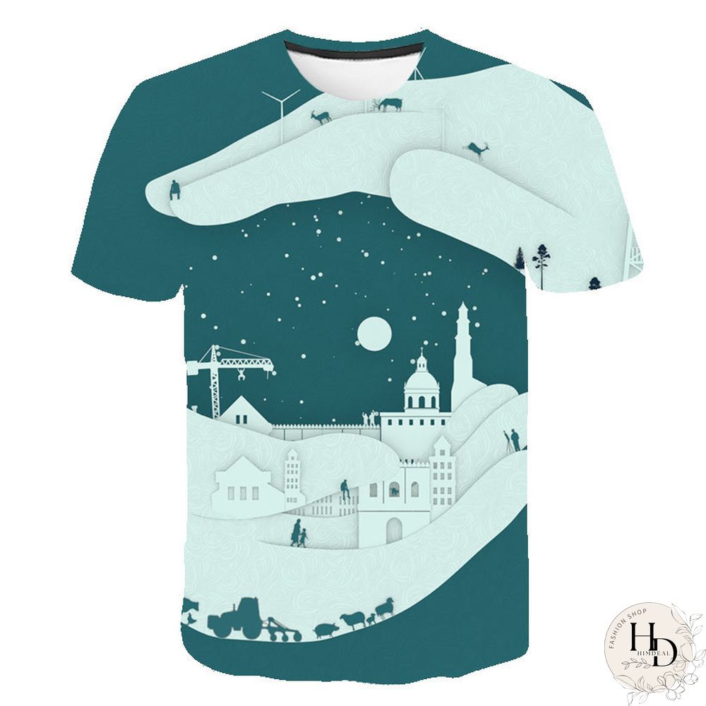 Summer Streetwear Scary Man Male 3D Print Creative Character Casual Shirt Plus Size Short Sleeve Tees Tops Clothing