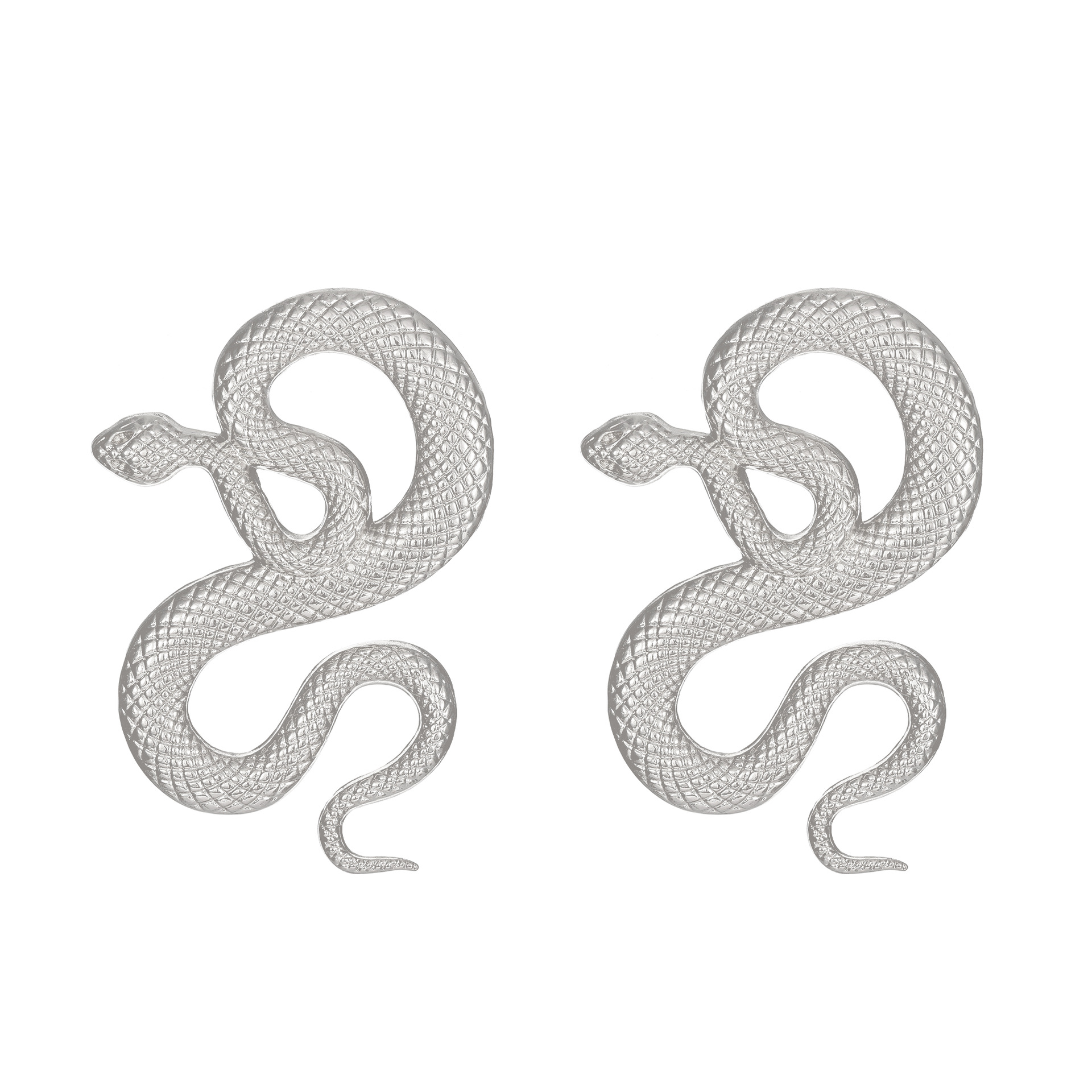 Round Snake Gold-Plated Earrings
