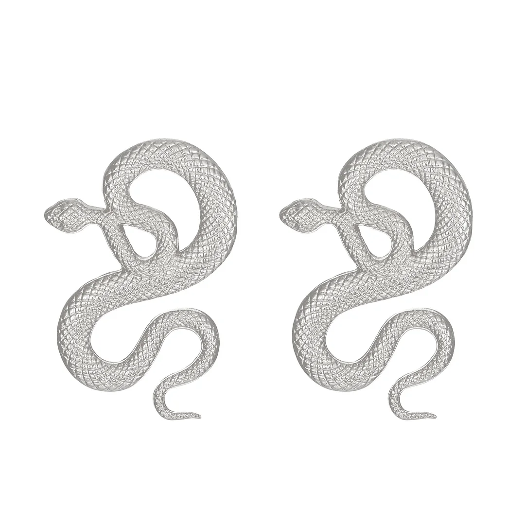 Round Snake Gold-Plated Earrings