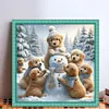 Golden Retriever Snowman-14CT Stamped Cross Stitch 40*40cm
