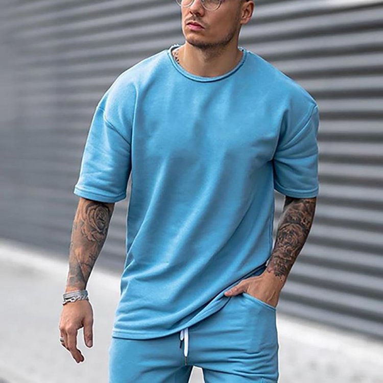 Solid color sport set - blue