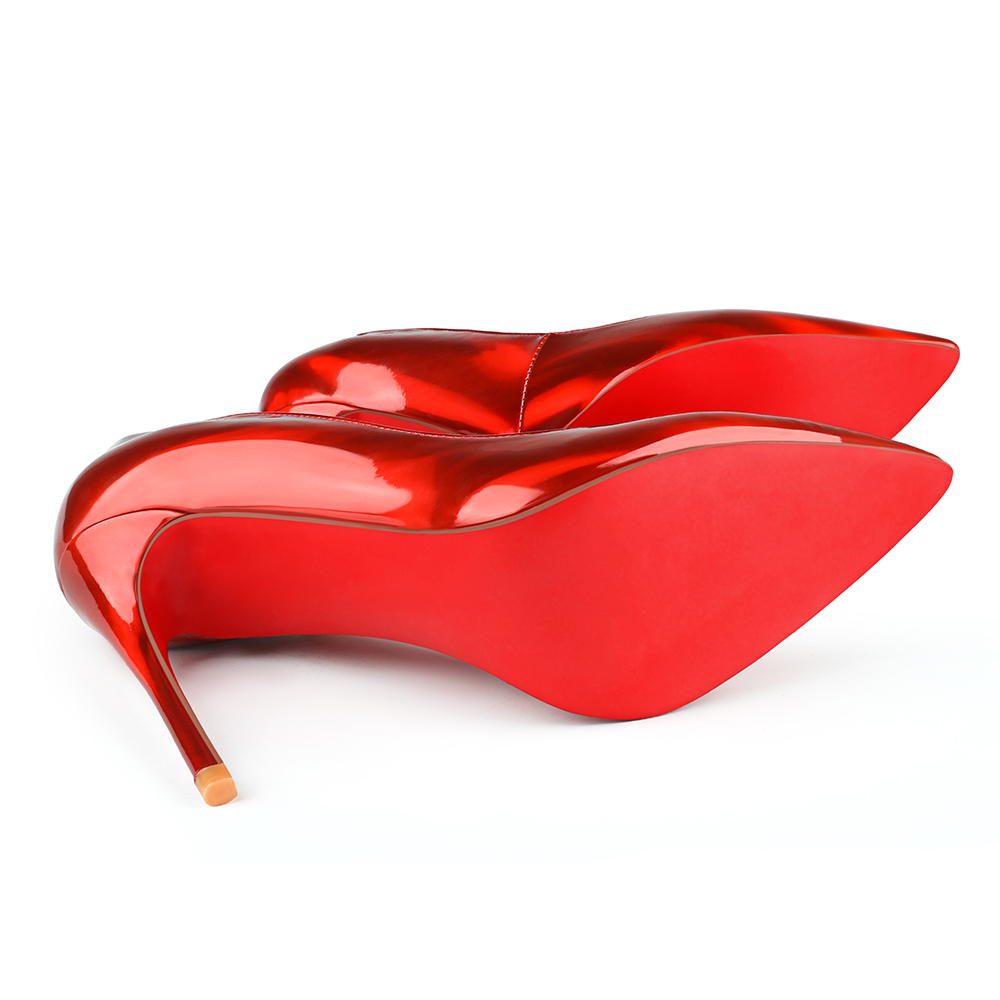 100mm/120mm Women's High Heels Party Wedding Stilettos Patent Red Bottom Colorful Pumps-MERUMOTE