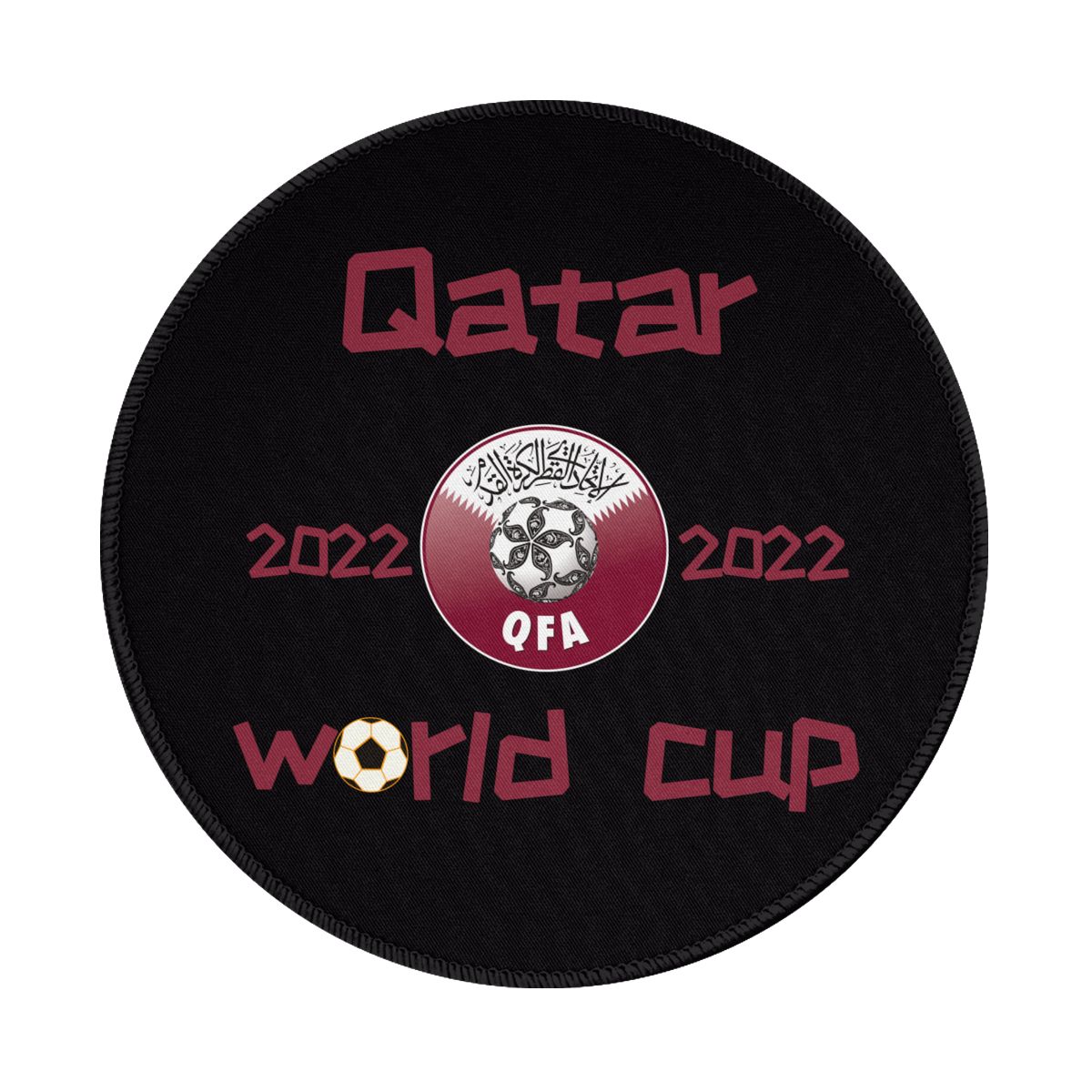 Qatar 2022 World Cup Team Logo Waterproof Round Mouse Pad for Wireless Mouse